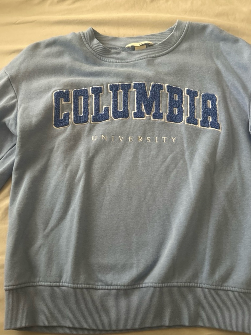 H&M Light Blue Columbia University Crewneck Sweatshirt